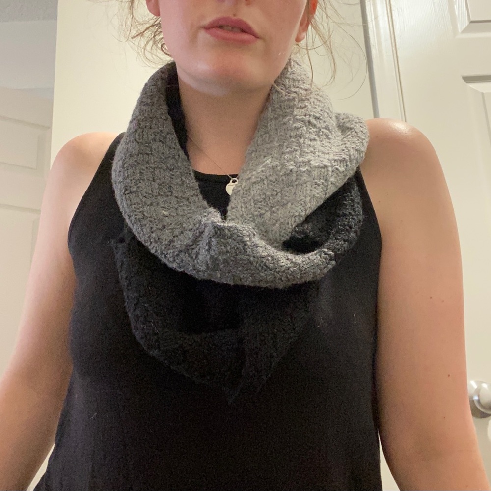 Hand knit infinity scarf